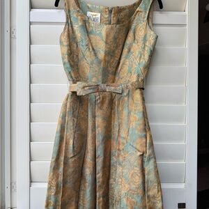 MR MORT vintage 1960’s Chic Floral Jacquard Midi Dress